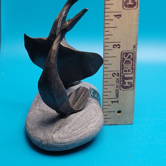 Lofoten HG Norway Smid 1995 Handmade Metal and Stone Bird Sculpture Norwegian - Picture 8 of 16